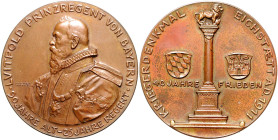 Medaillen von Karl Goetz Bronzemedaille 1911 (Vs. von Wadere) auf den 90. Geburtstag sowie das 25-jährige Regierungsjubiläum von Luitpold Prinzregent ...