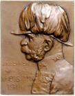 Erster Weltkrieg Einseitige Bronzeplakette 1914 (v. Stiasny) Zum Andenken an das Kriegsjahr. 
51,3x65,4mm 111,2g vz+