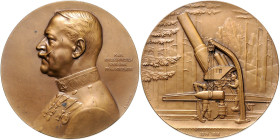 Erster Weltkrieg Bronzemedaille 1916 (v. Hartig) auf den k.u.k. Kriegsminister Freiherr von Krobatin und den Einsatz von Granatwerfern. Wurzbach 4773....
