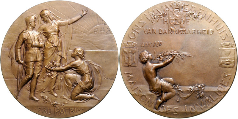 Erster Weltkrieg Bronzemedaille o.J. (v. Mauquoy) PRO PATRIA, auf Heldengedenken...