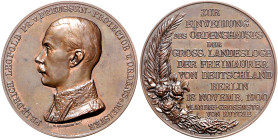 Freimaurer Bronzemedaille 1900 (v. Weigand/Schultz) auf die Einweihung des Ordenshauses der Großen Landesloge der Freimaurer von Deutschland in Berlin...