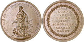 Gelegenheitsmedaillen Bronzemedaille o.J. (v. Loos nach Döll) 'DEM DER FROMM UND TREU UND REDLICH DIENT...' Sommer B71/1. 
etwas fleckig 36,4mm 16,7g...