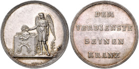 Gelegenheitsmedaillen Silbermedaille o.J. (v. Loos) 'DEM VERDIENSTE SEINEN KRANZ' Sommer B72/2. 
35,8mm 12,1g ss-vz