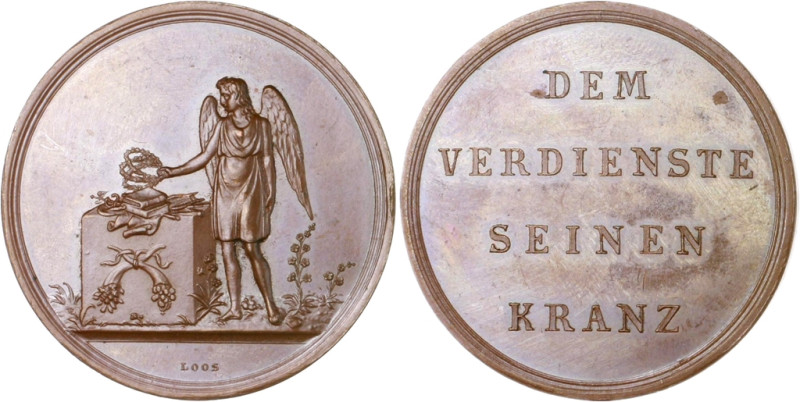 Gelegenheitsmedaillen Bronzemedaille o.J. (v. Loos) 'DEM VERDIENSTE SEINEN KRANZ...