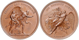 Gelegenheitsmedaillen Bronzemedaille o.J. (v. Loos/Voigt) auf die Allegorie der Zeit 'ERGREIF DEN AUGENBLICK / DIE ZUKUNFT LOHNT'. 
winz. Rf. 37,5mm ...