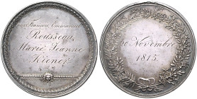 Medicina in nummis Silbermedaille 1815 (unsign.) auf die Hochzeit des Arztes und Naturwissenschaftlers L. F. Emmanuel Rousseau mit Marie Jeanne Kiener...