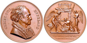 Medicina in nummis Bronzemedaille 1833 (v. Brandt) auf das 50-jährige Doktorjubiläum von Christian Wilhelm Hufeland 1762-1836, Leibarzt und Professor ...