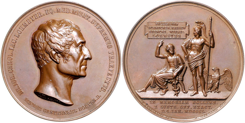 Medicina in nummis Bronzemedaille 1850 (v. Loos/Pfeuffer) auf Dr. Johann Karl Ja...