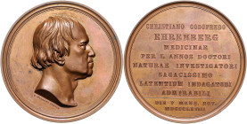 Medicina in nummis Bronzemedaille 1868 (v. Weigand) auf das 50-jährige medizinische Doktorjubiläum von Christian G. Ehrenberg. Brett. 298. Sommer W3. ...