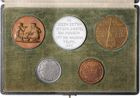 Not und Teuerung Satz 1923 bestehend aus 5 Medaillen (v. Hörnlein): Kinderhilfe o.J. (Bronze 38,1mm 24,9g, selten, Auflage 214 Stück), Wucherer 1923 (...