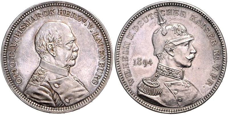 Personen - Bismarck, Otto von 1815-1898 Silbermedaille 1894 (v. Lauer) auf seine...