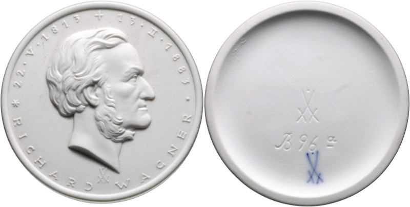 Personen - Wagner, Richard 1813-1883 Weiße Porzellanmedaille o.J. (Meissen) auf ...