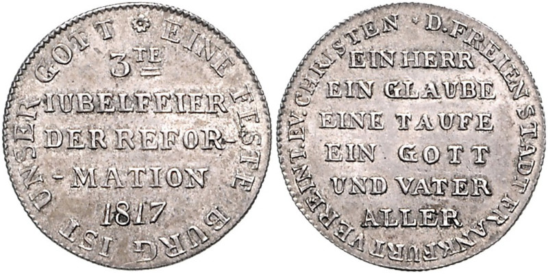 Reformation Silbermedaille 1817 (unsign.) auf die 300-Jahrfeier der Reformation ...