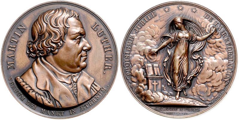 Reformation Bronzemedaille 1817 (v. Depaulis) auf die 300-Jahrfeier der Reformat...