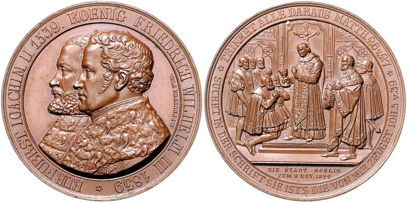 Reformation Bronzemedaille 1839 (v. Pfeuffer) auf die 300-Jahrfeier der Reformat...