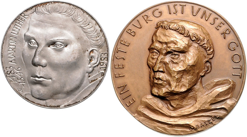 Reformation Lot von 4 Stücken: Bronzemedaille 1967 (v. Baszel) auf die 450-Jahrf...