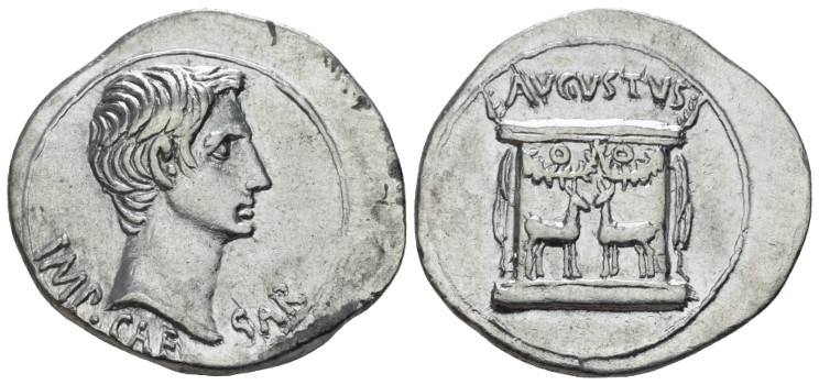 Octavian as Augustus, 27 BC – 14 AD Cistophoric tetradrachm Ephesus circa 24-20,...