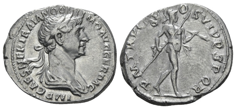 Trajan, 98-117 Denarius Rome 114-116, AR 19.00 mm., 3.32 g.
Laureate and draped...