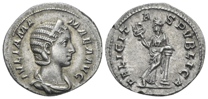 Julia Mamaea, mother of Severus Alexander Denarius Rome circa 228, AR 19.00 mm.,...