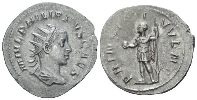 Philip II caesar, 244-247 Antoninianus Rome 244-247, AR 23.00 mm., 3.80 g.

Mi...