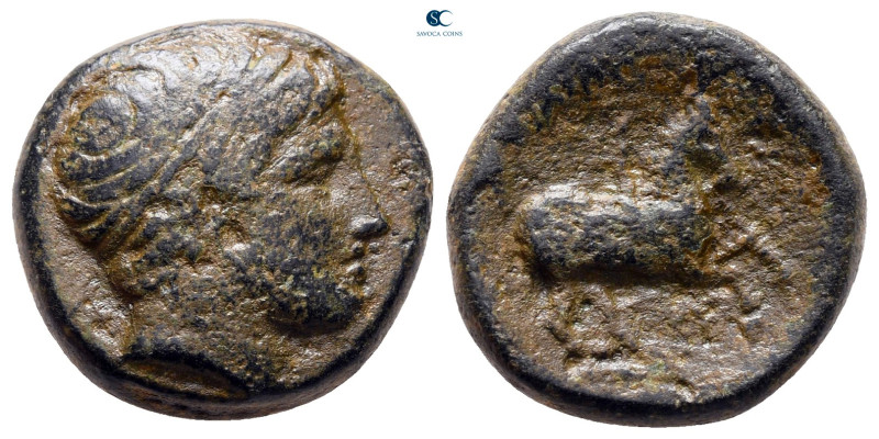 Kings of Macedon. Uncertain mint. Perdikkas II 451-413 BC. 
Bronze Æ

18 mm, ...