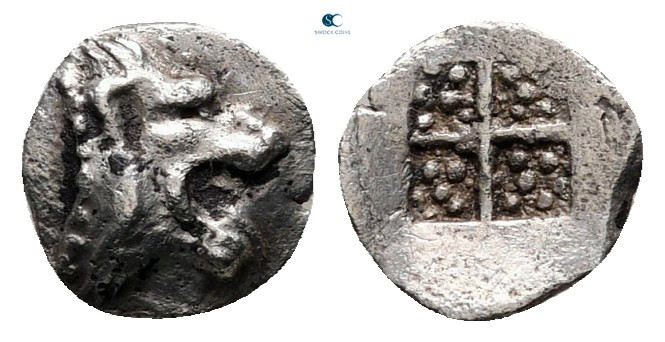 Asia Minor. Uncertain mint circa 500-400 BC. 
Tetartemorion AR

7 mm, 0,17 g...