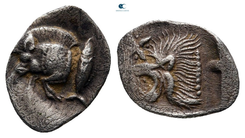 Mysia. Kyzikos circa 525-475 BC. 
Hemiobol AR

11 mm, 0,40 g



very fine