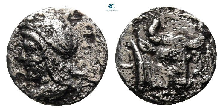 Mysia. Kyzikos circa 460-410 BC. 
Hemiobol AR

8 mm, 0,30 g



nearly ver...