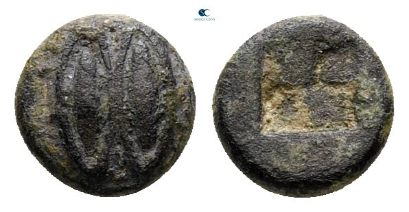 Lesbos. Unattributed Koinon mint circa 550-480 BC. 
1/36 Stater BI

6 mm, 0,3...