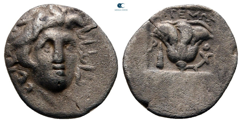 Islands off Caria. Rhodos circa 177-88 BC. 
Plinthophoric Hemidrachm AR

14 m...