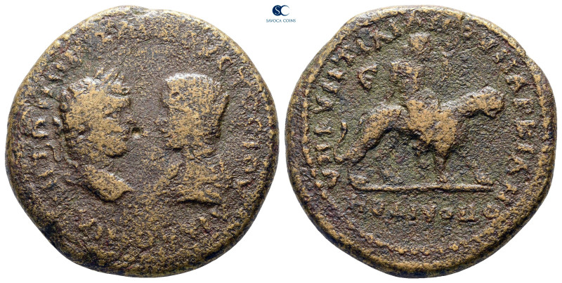 Moesia Inferior. Marcianopolis. Caracalla, with Julia Domna AD 198-217. 
Bronze...