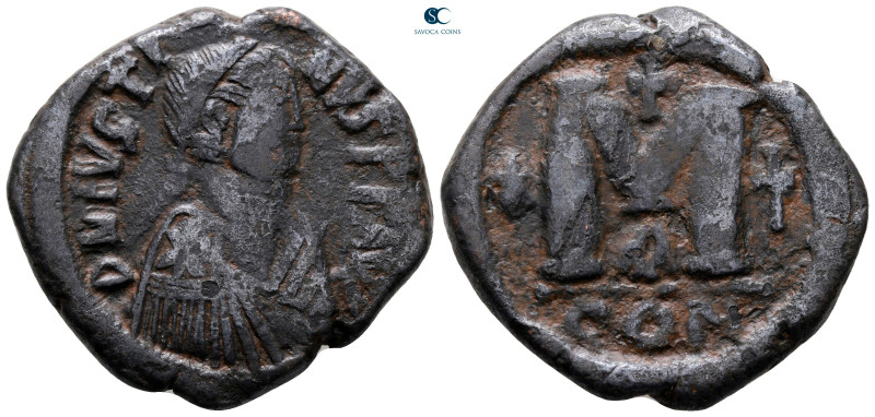 Justin I AD 518-527. Constantinople
Follis or 40 Nummi Æ

33 mm, 17,79 g

...