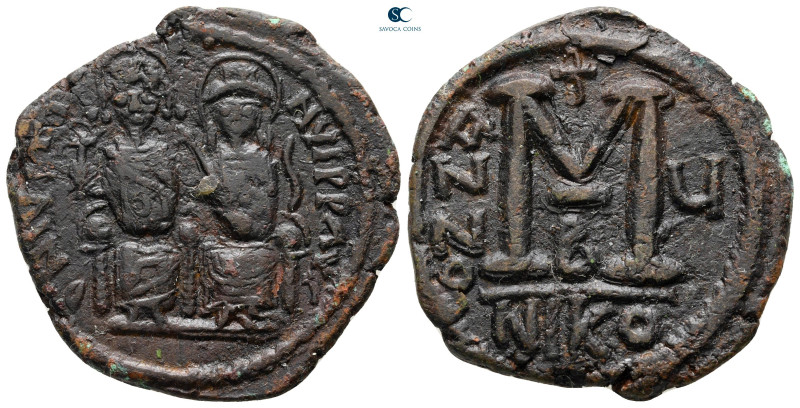 Justin II and Sophia AD 565-578. Nikomedia
Follis or 40 Nummi Æ

30 mm, 10,84...