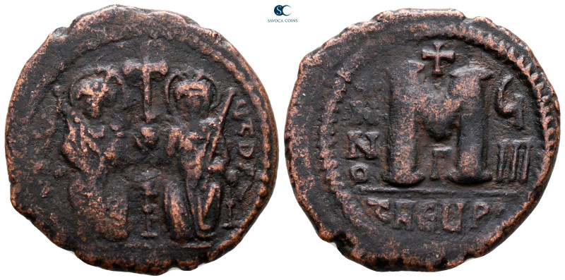 Justin II and Sophia AD 565-578. Theoupolis (Antioch)
Follis or 40 Nummi Æ

3...