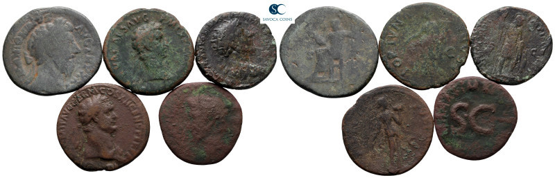 Lot of ca. 5 roman coins (Marc Aurel, Nerva, Domitian, Augustus) / SOLD AS SEEN,...