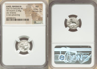GAUL. Massalia. Ca. 2nd-1st centuries BC. AR drachm (16mm, 2.69 gm, 7h). NGC AU 5/5 - 4/5. Draped bust of Artemis right, seen from front, wearing step...