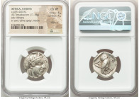 ATTICA. Athens. Ca. 455-440 BC. AR tetradrachm (22mm, 17.18 gm, 11h). NGC Choice VF 4/5 - 4/5, edge cut. Early transitional issue. Head of Athena righ...