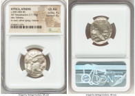 ATTICA. Athens. Ca. 440-404 BC. AR tetradrachm (24mm, 17.18 gm, 3h). NGC Choice AU 4/5 - 4/5. Mid-mass coinage issue. Head of Athena right, wearing ea...