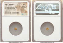 IONIA. Phocaea. Ca. 625-522 BC. EL 1/48 stater or tetartemorion (5mm, 0.32 gm). NGC AU 5/5 - 4/5. Head of griffin left; seal upward behind / Incuse pu...
