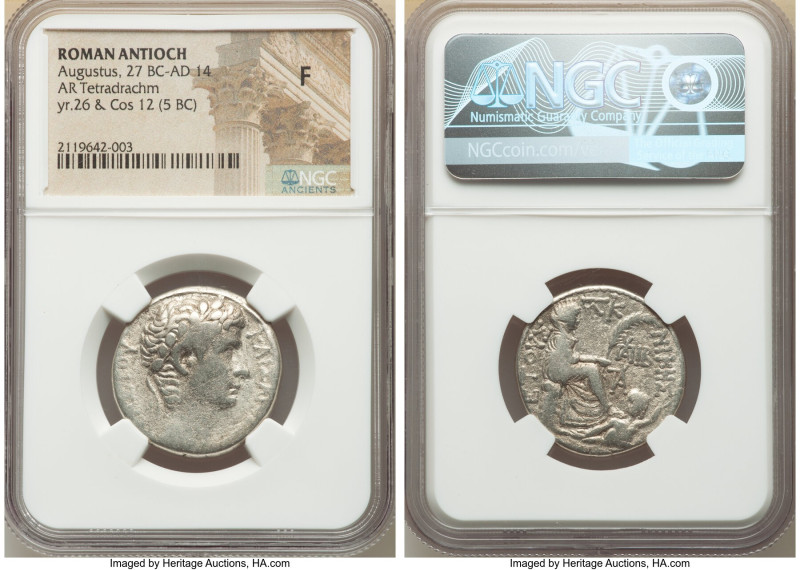 SYRIA. Antioch. Augustus (27 BC-AD 14). AR tetradrachm (26mm, 12h). NGC Fine. Da...