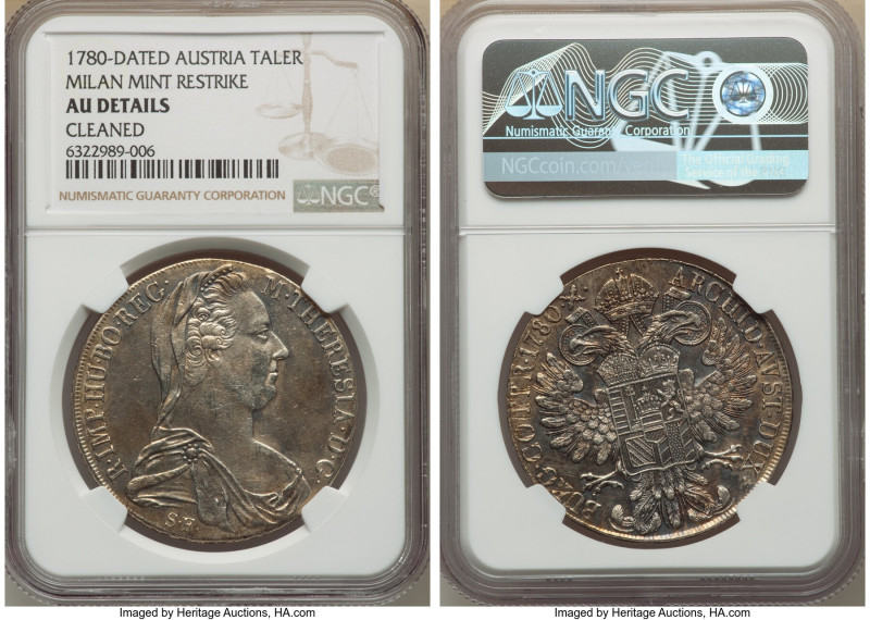 Maria Theresa 3-Piece Lot of Certified Restrike Talers 1780-Dated NGC, 1) Taler ...