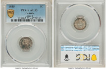 Victoria "Large 5" 5 Cents 1885 AU53 PCGS, London mint, KM2. Teal-blue, red and gray toning. 

HID09801242017

© 2022 Heritage Auctions | All Rights R...