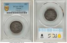 Victoria "Curved 5" 25 Cents 1885 VF25 PCGS, London mint, KM5. 

HID09801242017

© 2022 Heritage Auctions | All Rights Reserved