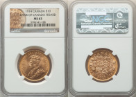 George V gold 10 Dollars 1914 MS63 NGC, Ottawa mint, KM27. Bank of Canada Hoard. AGW 0.4837 oz. 

HID09801242017

© 2022 Heritage Auctions | All Right...