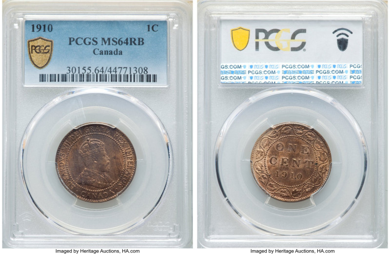 3-Piece Lot of Certified Assorted Issues PCGS, 1) Edward VII Cent 1910 - MS64 Re...