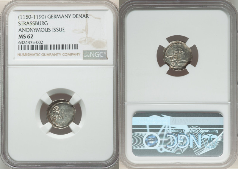 Strasbourg. City 3-Piece Lot of Certified Denars ND (1150-1190) NGC, Anonymous I...