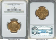 Anne gold Guinea 1714 F12 NGC, KM534., S-3574. Last year of type. 

HID09801242017

© 2022 Heritage Auctions | All Rights Reserved