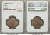 Victoria Florin 1895 MS65 NGC, KM781, S-3939. Lovely sunset orange and seafoam infused gray toning with underlying luster. Ex. Lingford 

HID098012420...