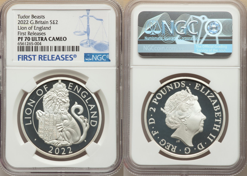 Elizabeth II silver Proof "Lion of England" 2 Pounds (1 oz) 2022 PR70 Ultra Came...