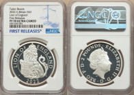 Elizabeth II silver Proof "Lion of England" 2 Pounds (1 oz) 2022 PR70 Ultra Cameo NGC, KM-Unl. Royal Tudor Beasts - The Lion of England. First Release...